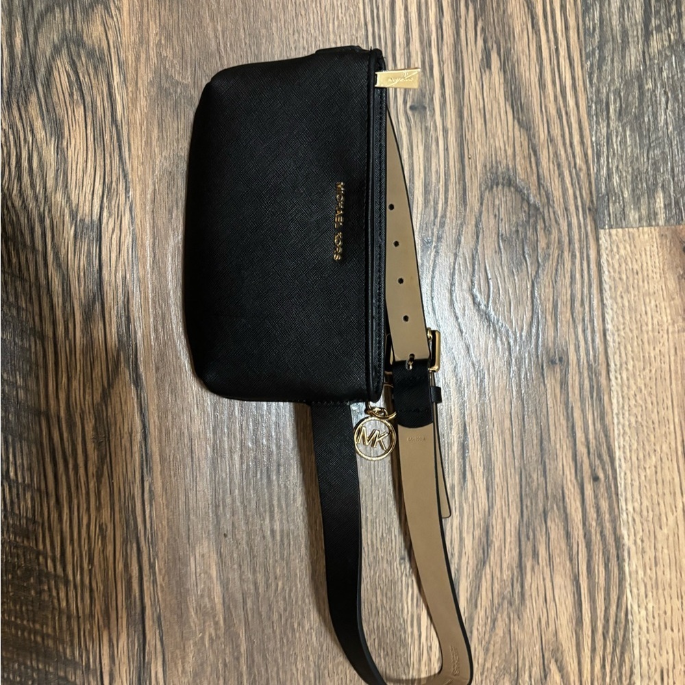 Michael Kors Black Belt Bag with Gold Accents - Picture 6 of 7